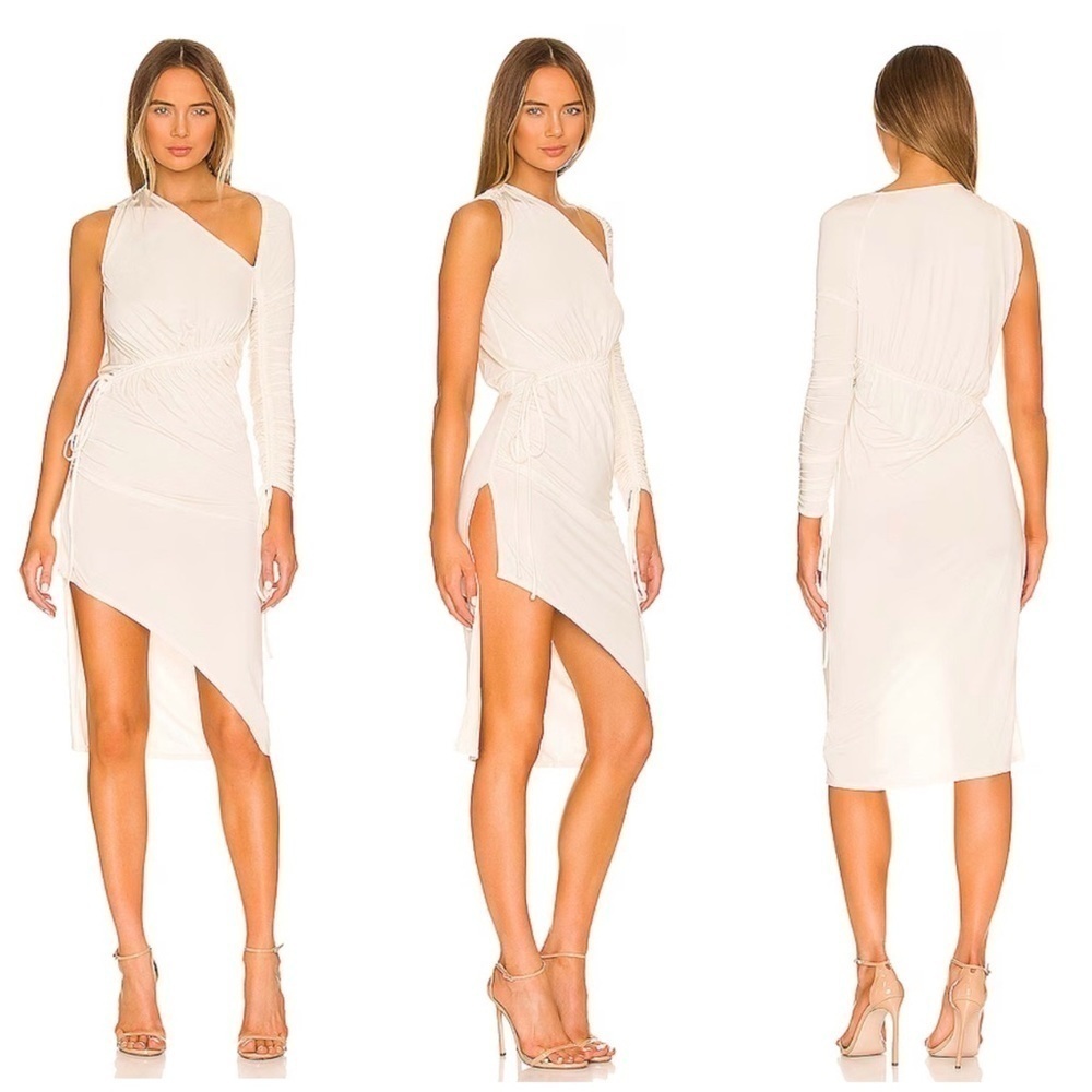 L’Academie Lily Midi Dress in Bone White Size S